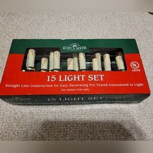 Kurt Adler 15 Light Set Holiday Christmas 3 Candle Cluster Clip On String Lights